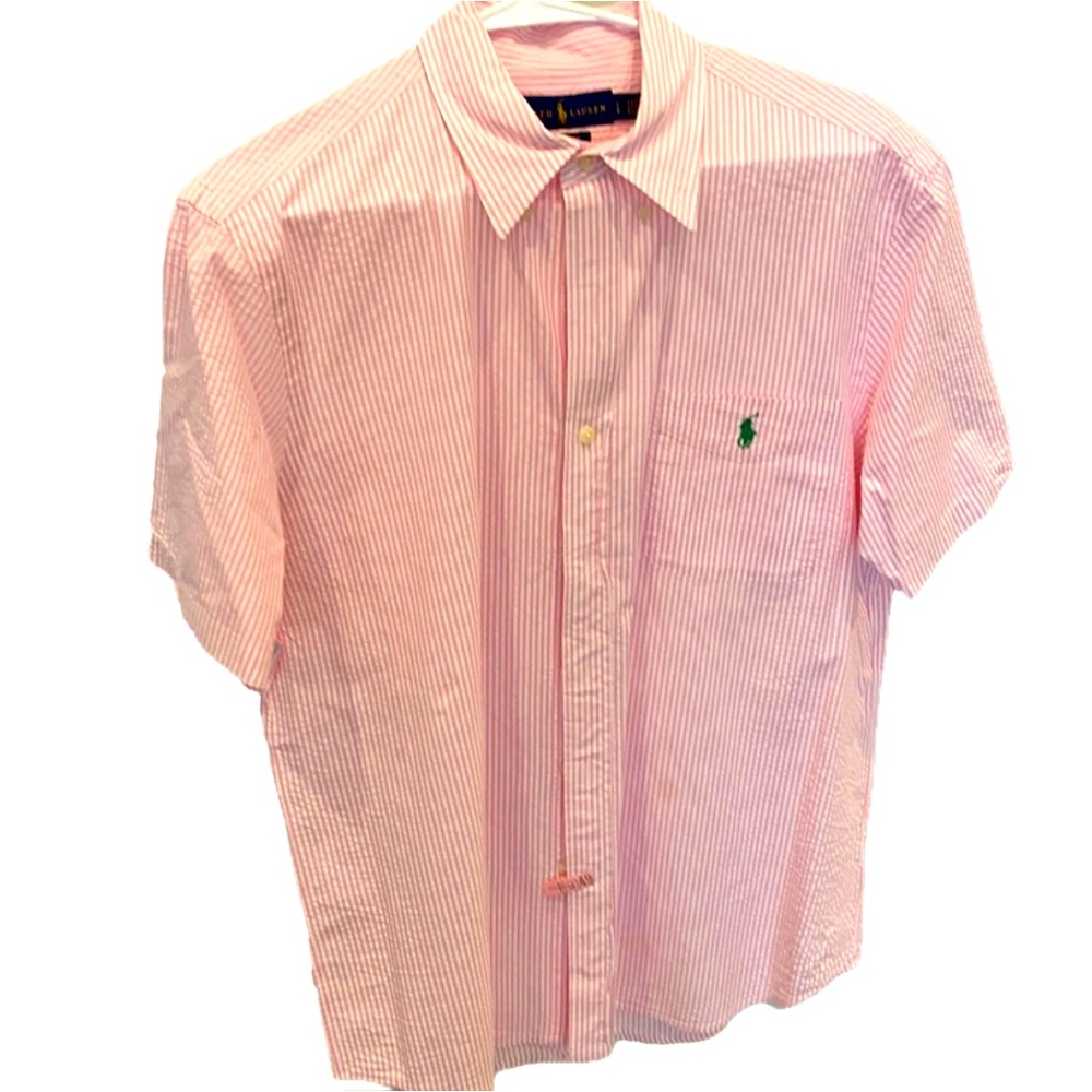 Ralph Lauren seersucker SS button down Sz LG
